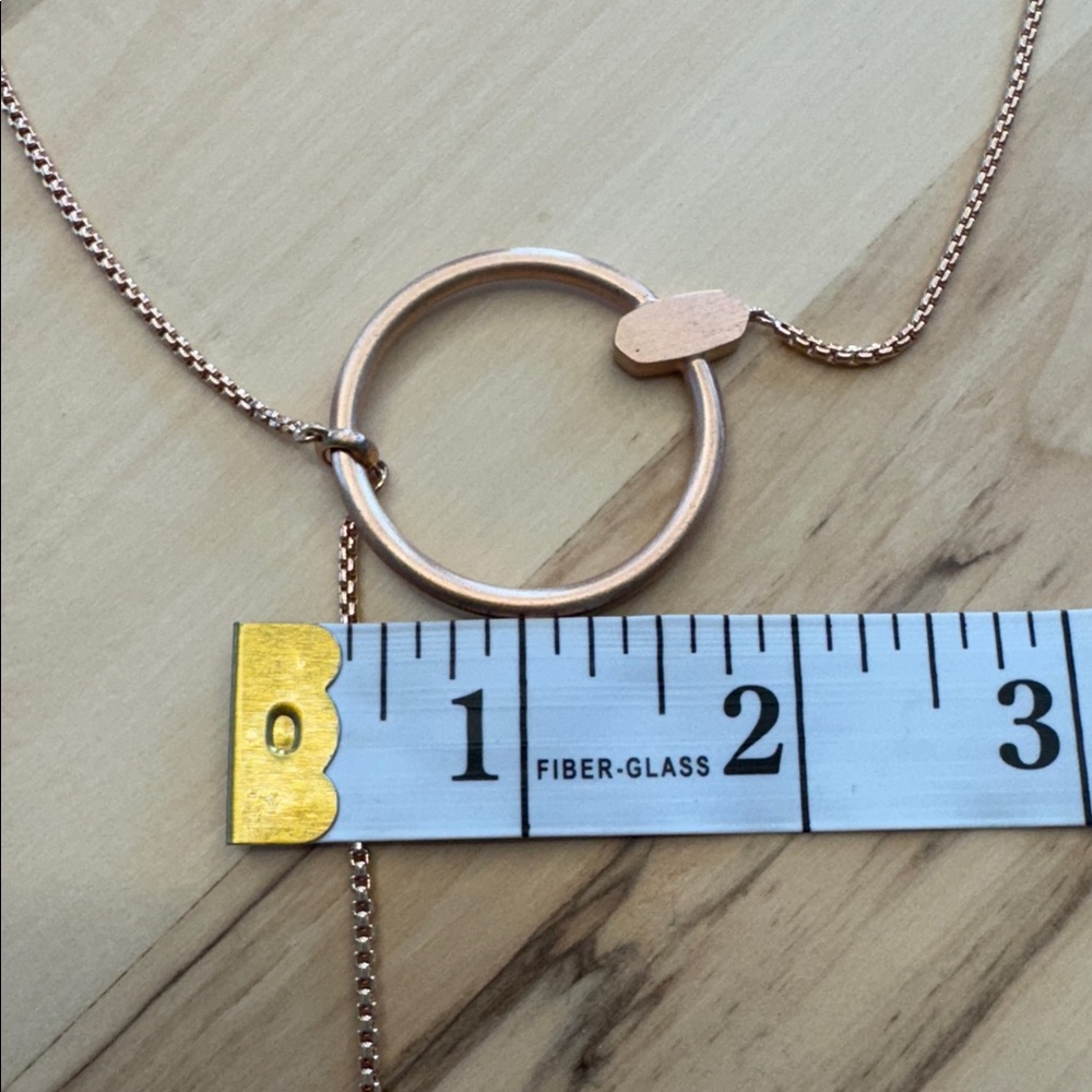 Kendra Scott Tegan Y Necklace Rose Gold with Slide Closure Lariat Style - Picture 8 of 10